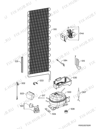 Взрыв-схема холодильника Smeg C7280F2P1 - Схема узла Cooling system 017